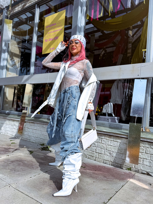 "READY FEST" LUX denim pants P7902 - blue